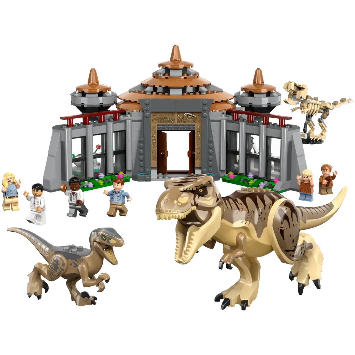 Jurassic World Visitor Center T Rex & Raptor Attack 76961 Brick Building Kit
