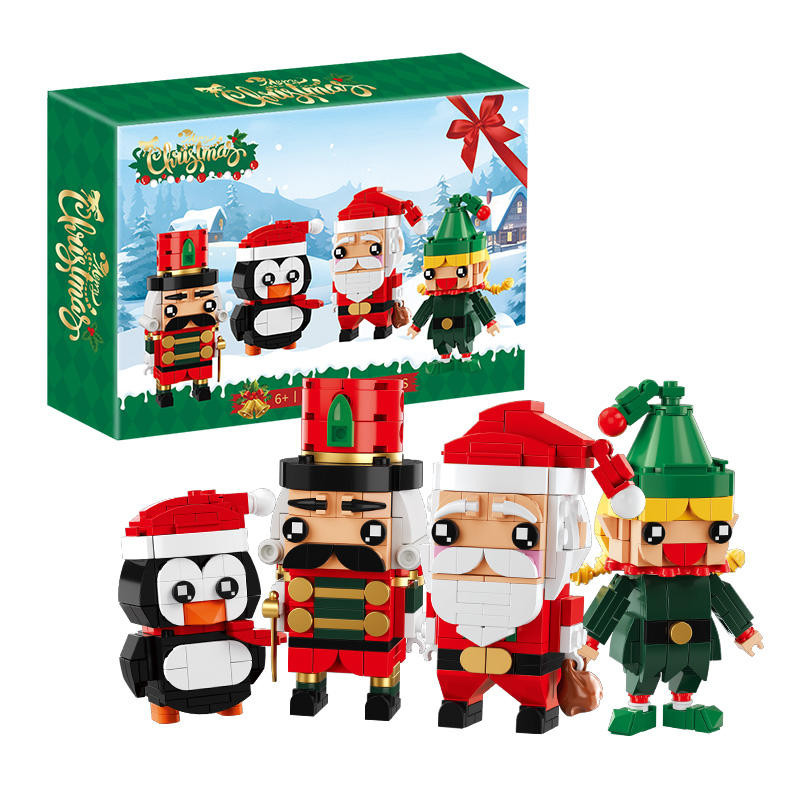 Christmas Sasnta Penguin Wlnut Clip Building Blocks Set 493 pcs