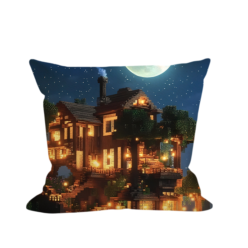 Minecraft Masion Soft Stuffed Plush Pillow Multiple Sizes