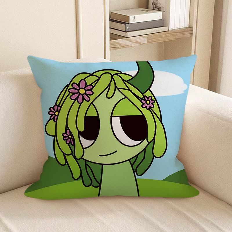 Sprunki Incredibox Green Vineria Blue Sky Soft Stuffed Plush Pillow Multiple Sizes