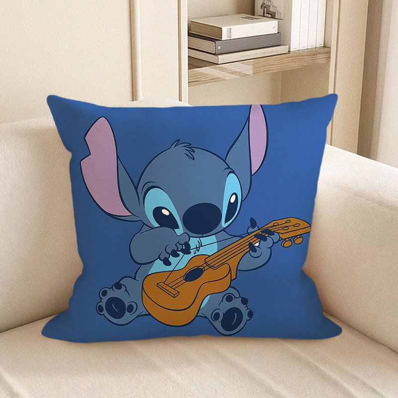 Disney Stitch Playing Guitar Soft Stuffed Plush Pillow Multiple Sizes