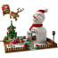 Christmas Santa Deer Cart Snowman House Set Custom Brick Building Kit