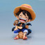 One Piece Luffy Laughing Q Version Blue Figure Statue 13cm 5.1inches