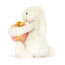 Jellycat Bashful Bunny with Present Soft Stuffed Plush 18cm 7.08inches