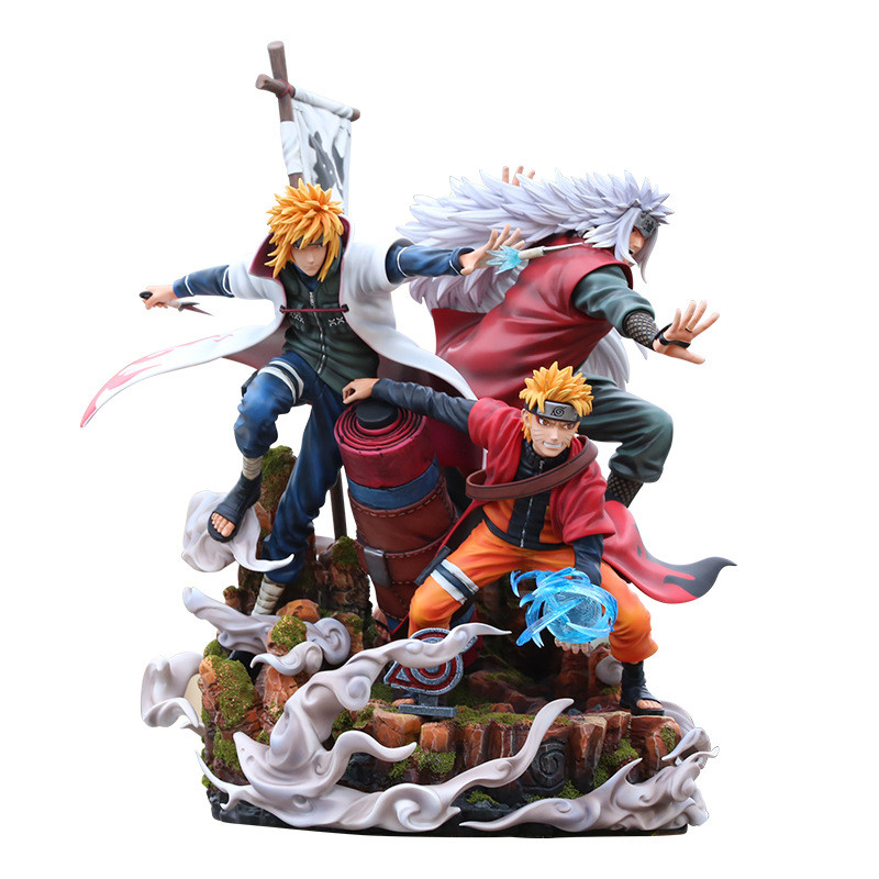 Naruto Uzumaki Jiraiya Minato Namikaze From Naruto Deluxe GK Figure Statue
