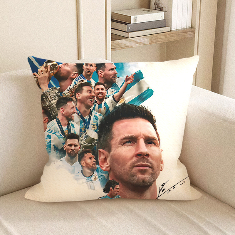 Lionel Messi Collage Soft Stuffed Plush Pillow Multiple Sizes