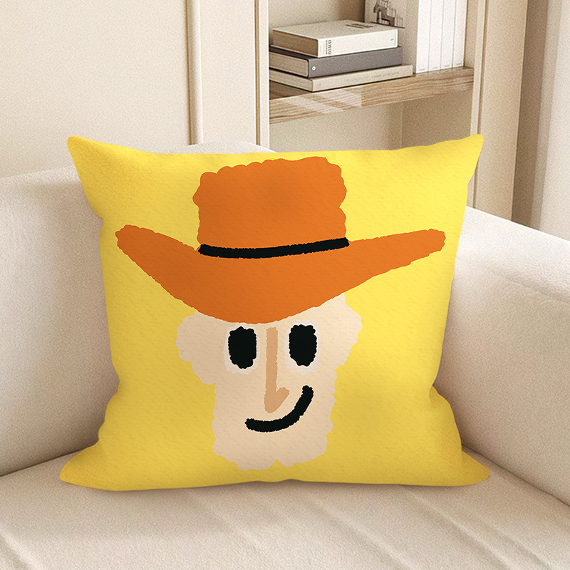 Disney Toy Story Woody Yellow Background Soft Stuffed Plush Pillow Multiple Sizes