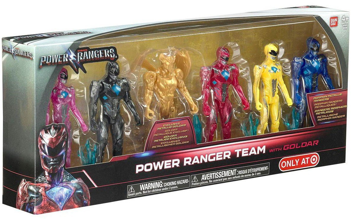 Bandai Collectible Power Rangers Team 6-Piece Set With Exclusive Metallic Goldar