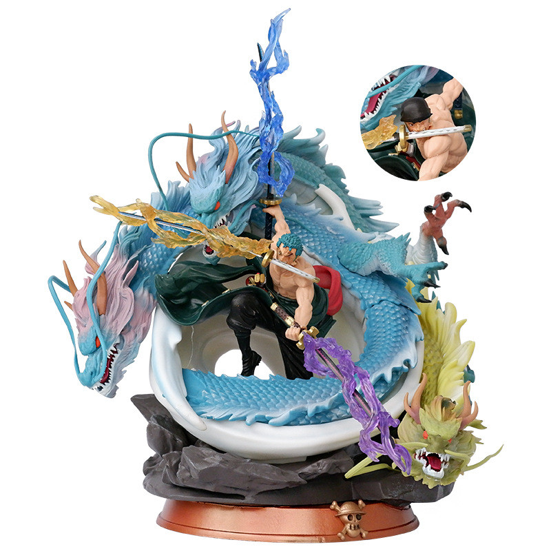 One Piece Roronoa Zoro Three Sword Style Dragon GK Figure Statue