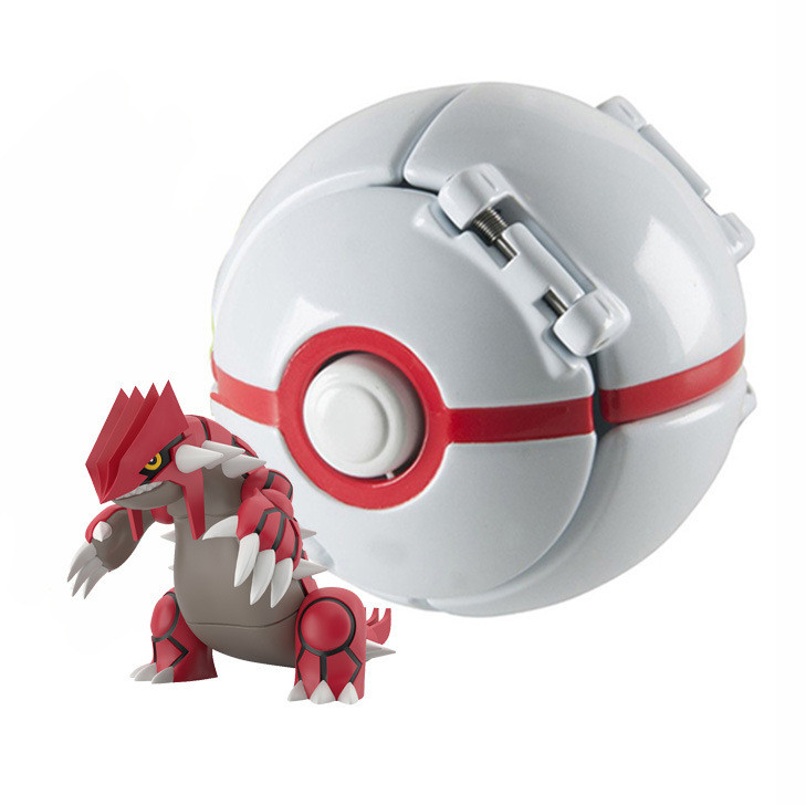 Tomy Pokemon Throw 'n' Pop Pokeball Groudon & Premier Ball Figure Set