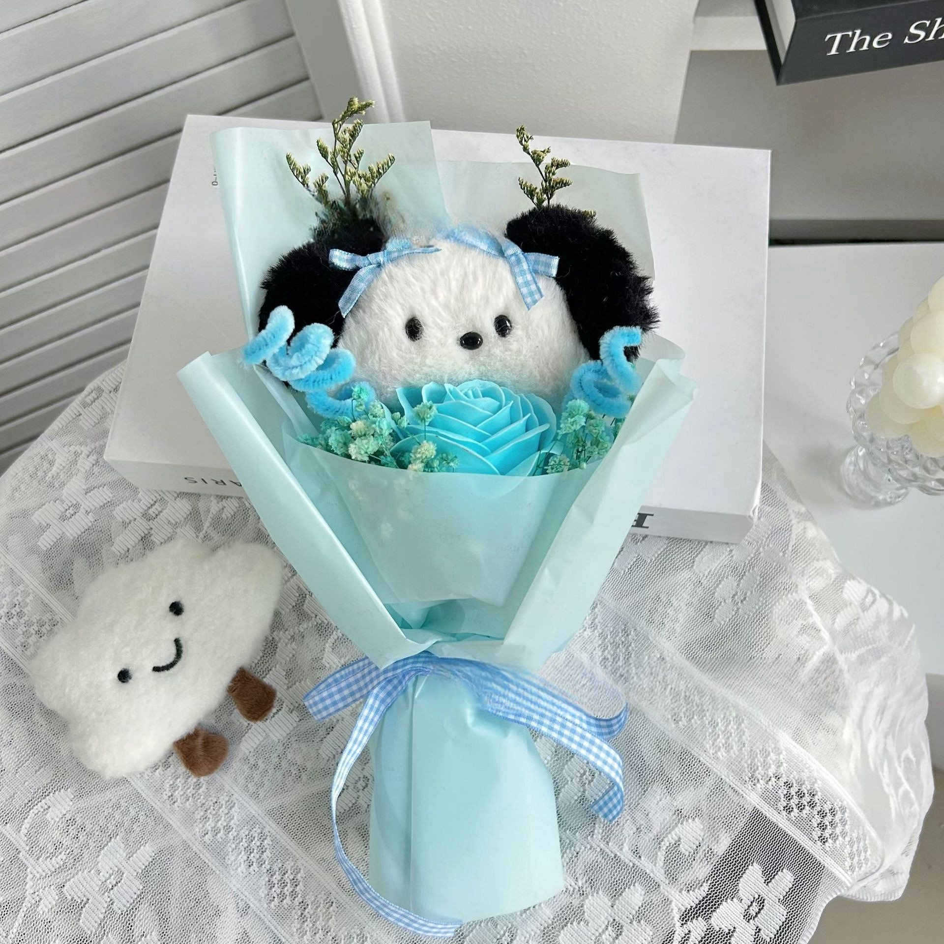 Pochacco Soft Plush Flower Bouquet Mother's Day Graduation 28cm 11.02inches Blue
