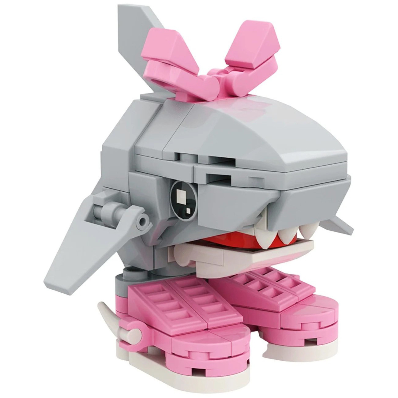 Italian Brainrot Tralalero Tralala Pink Brick Building Kit 101pcs