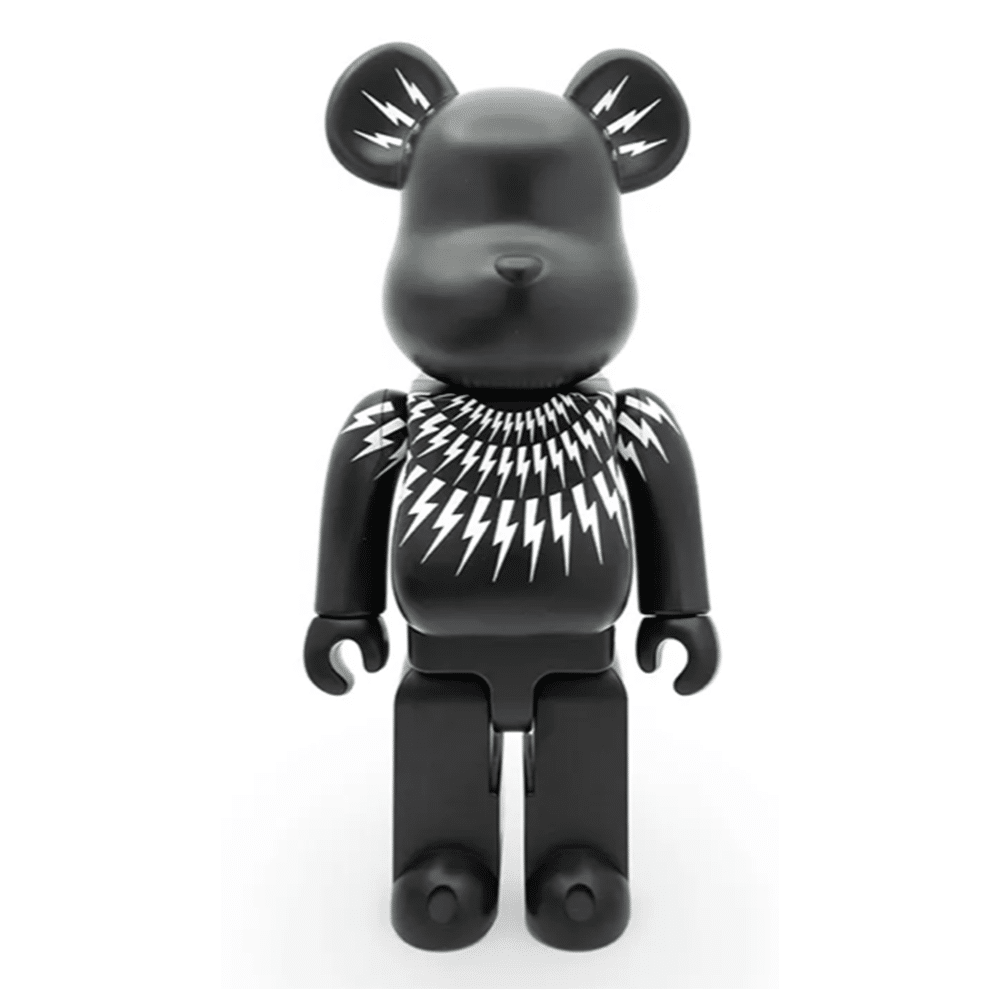Bearbrick x Neil Barrett Black Lightning 400% Figure 28cm 11.02inches