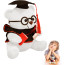 Graduation Bear Small Soft Stuffed Plush White