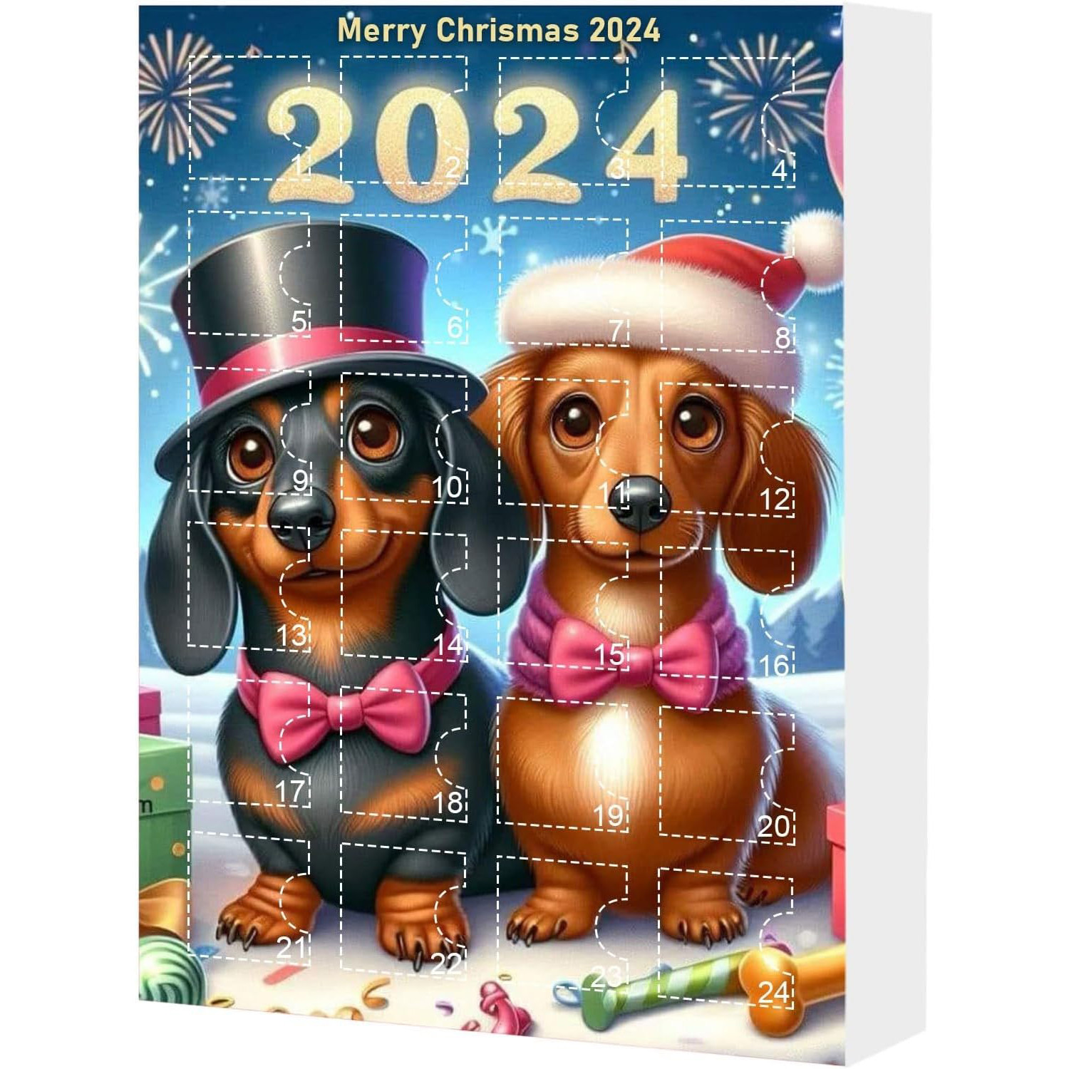 Dachshunds Dogs Advent Calendar - 2024 Christmas Countdown