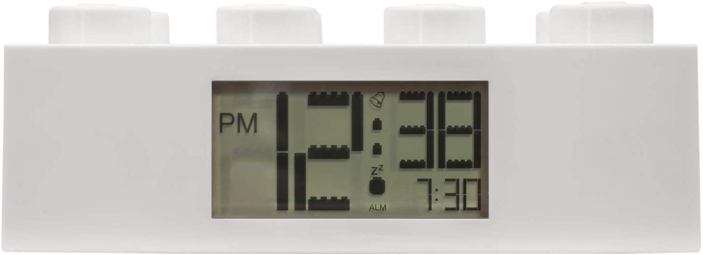 Lego White Brick Light Up Alarm Clock