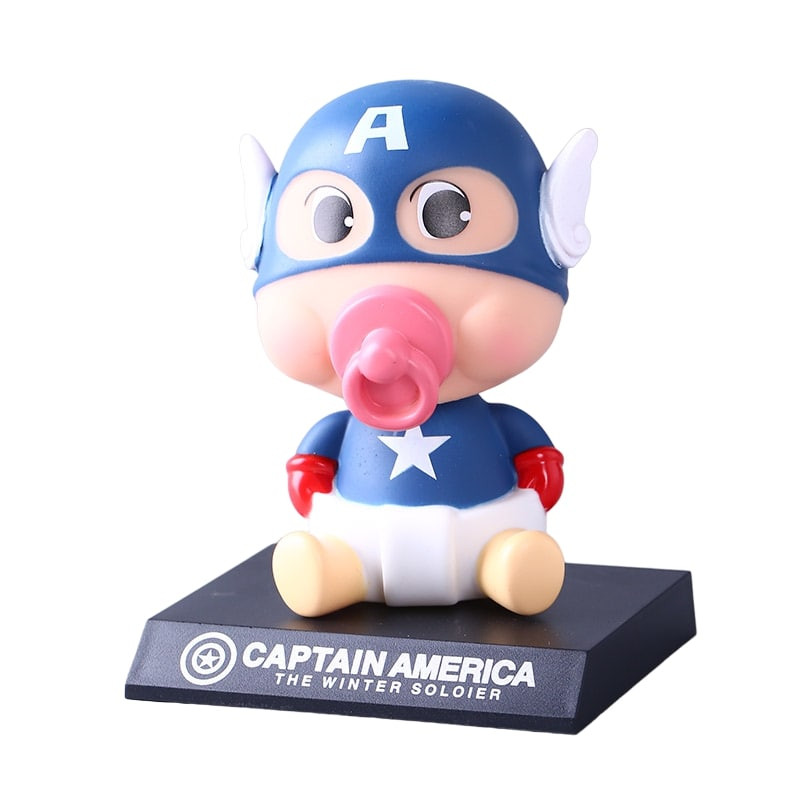 Baby Captain AmericaShaking Head Figure Car Decoration Accessories