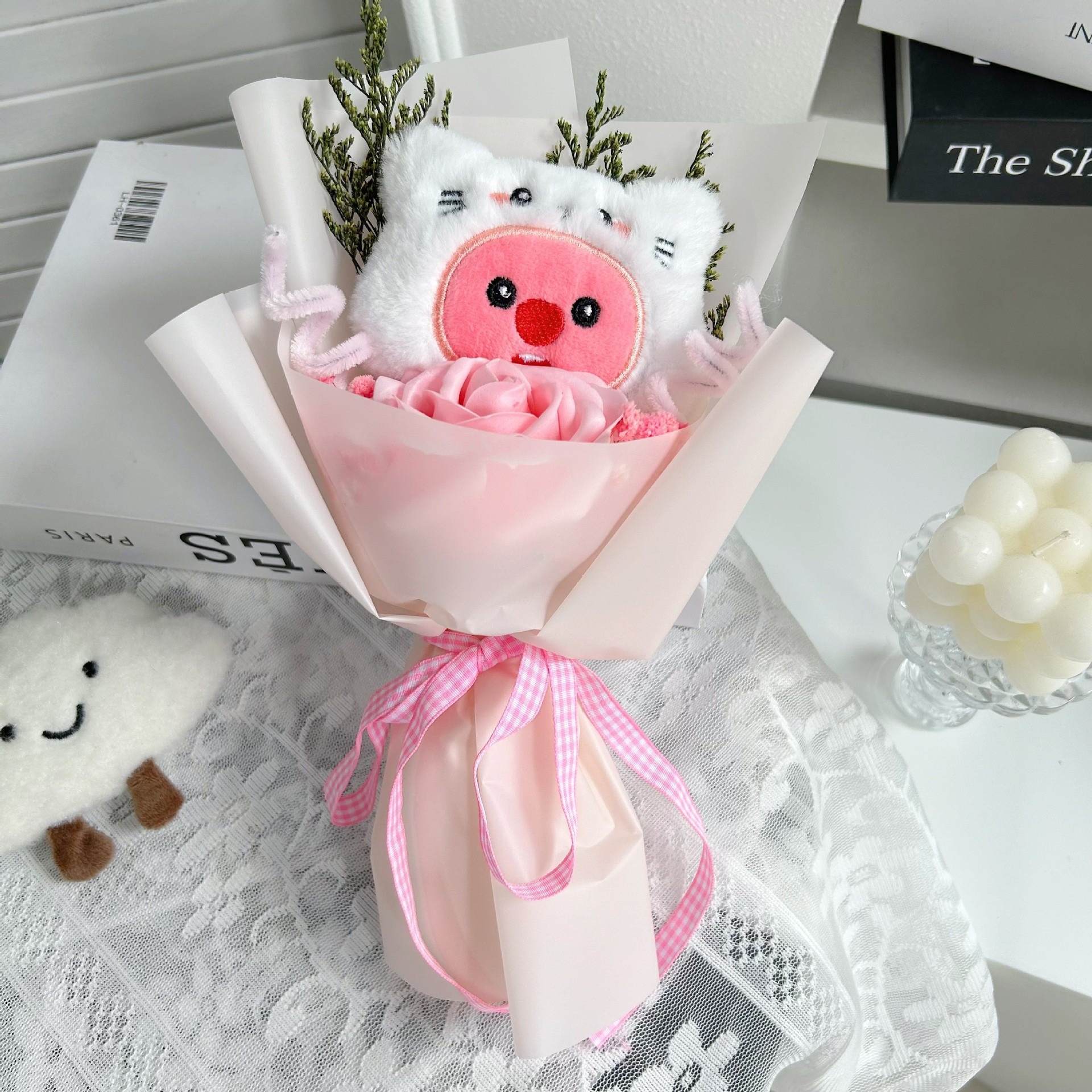 Loopy Soft Plush Flower Bouquet Mother's Day Graduation 28cm 11.02inches