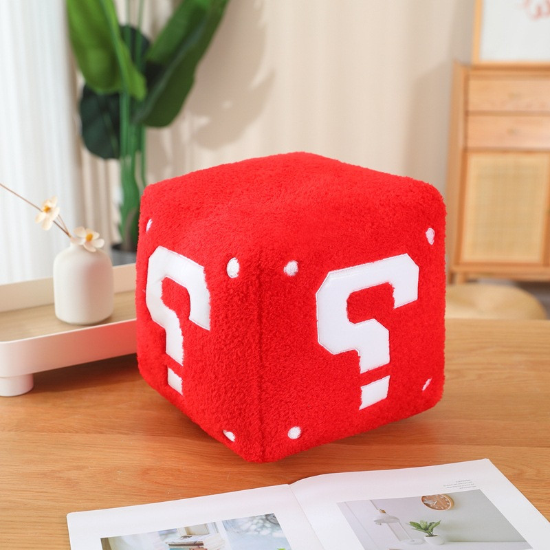Super Mario Question Mark Block Soft Stuffed Plush Multiple Sizes Red