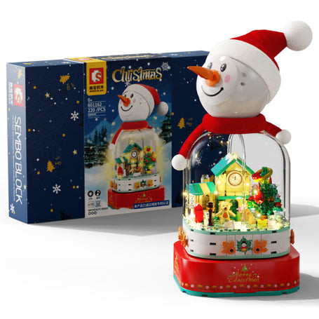 Christmas Snowman With Lighting Effect Music Box Custom Brick Building Kit