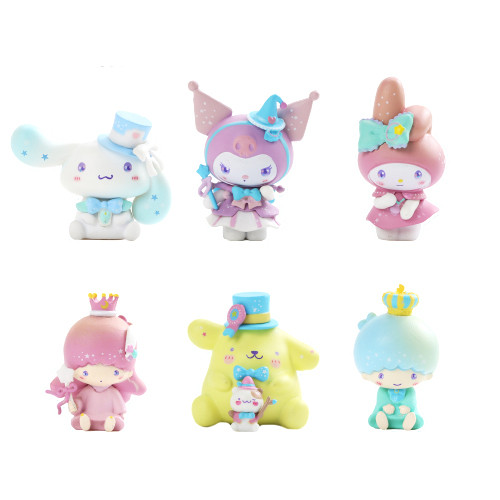 Cinnamoroll Kuromi Melody Little Twin Stars Pompom Purin From Sanrio Figure Statue 6 Pcs Set