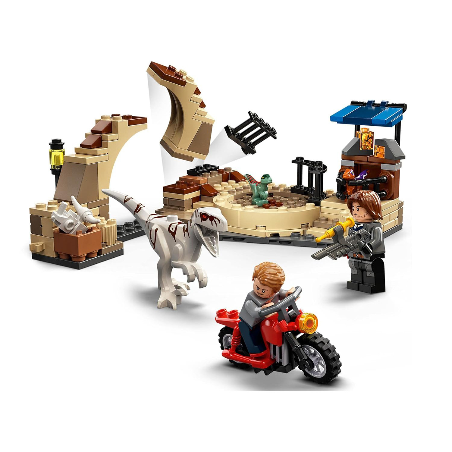 Jurassic World Atrociraptor Dinosaur Bike Chase 76945 Brick Building Kit