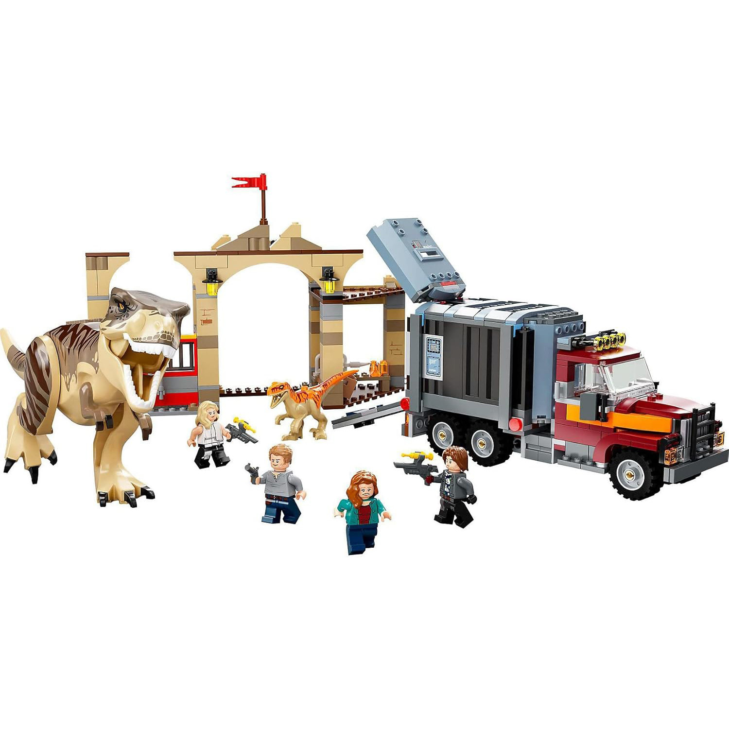 Jurassic World T Rex & Atrociraptor Dinosaur Breakout 76948 Brick Building Kit