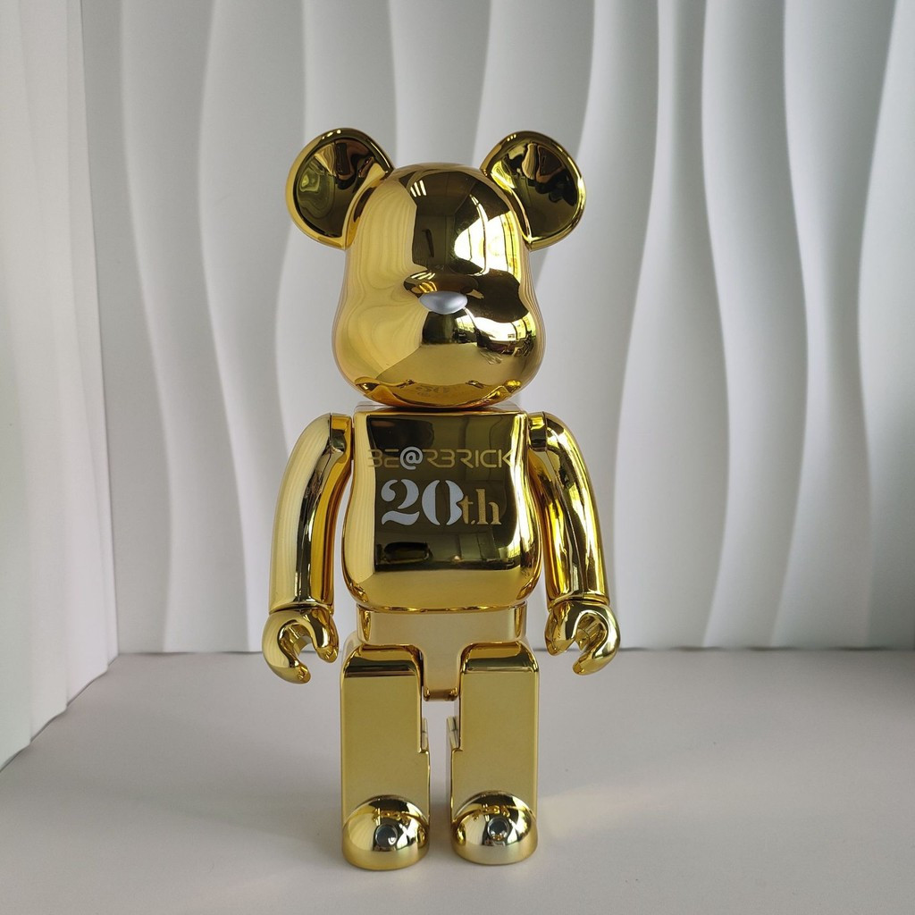 Bearbrick 20th Anniversary Model Gold 400% Figure 28cm 11.02inches