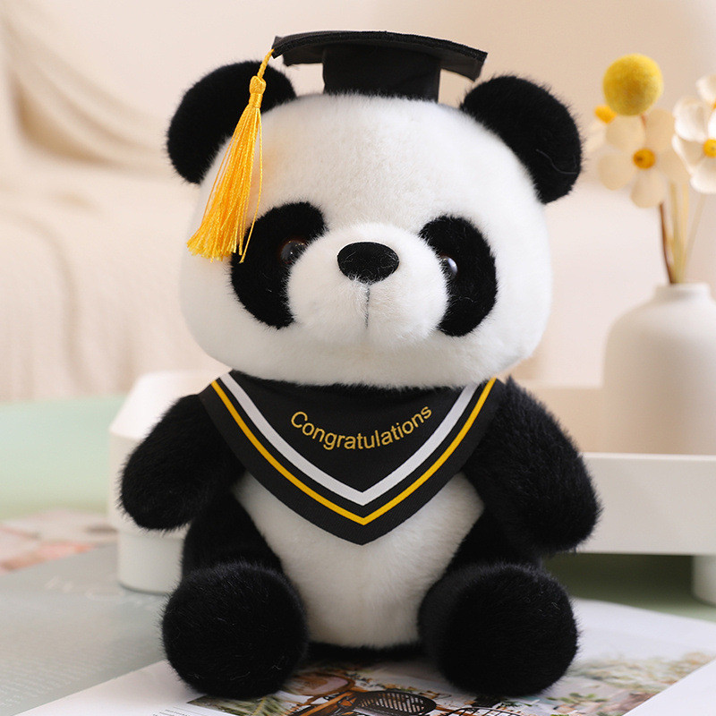Graduation Panda Bear Soft Stuffed Plush Yellow 26cm 10.24inches