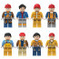 City Engineering Worker Brick Minifigure Custom Set 8 Pcs