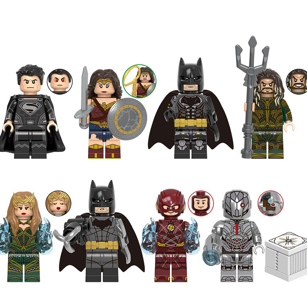 Justice League Brick Minifigure Custom Set 8 Pcs
