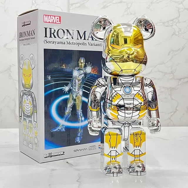 Bearbrick Marvel Sorayama Iron Man 400% Figure 28cm 11.02inches