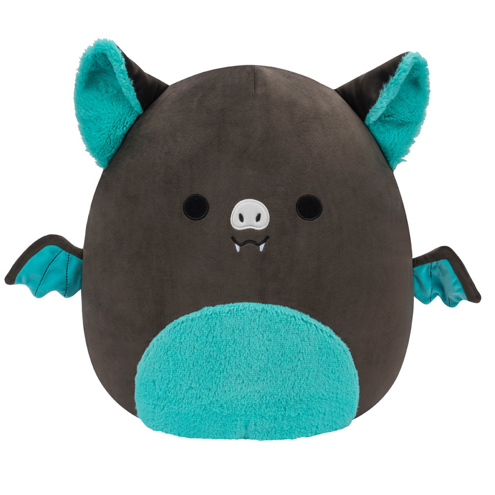 Squishmallows Aldous Teal and Black Fruit Bat Plush Toy 20cm 7.87inches