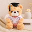 White Graduation Bear in Medical Doctor Robe Soft Stuffed Plush 23cm 9 inches Pink Green