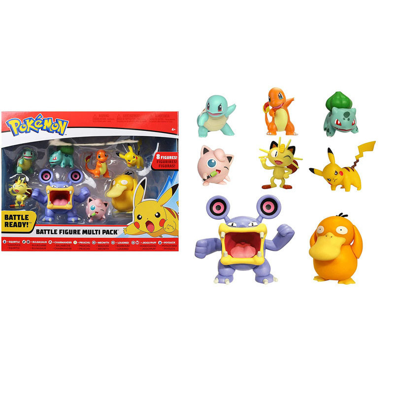 Pokemon Action Figure Mega Battle Pack Squirtle Bulbasaur Charmander Pikachu Meowth Loudred Jigglypuff Psyduck