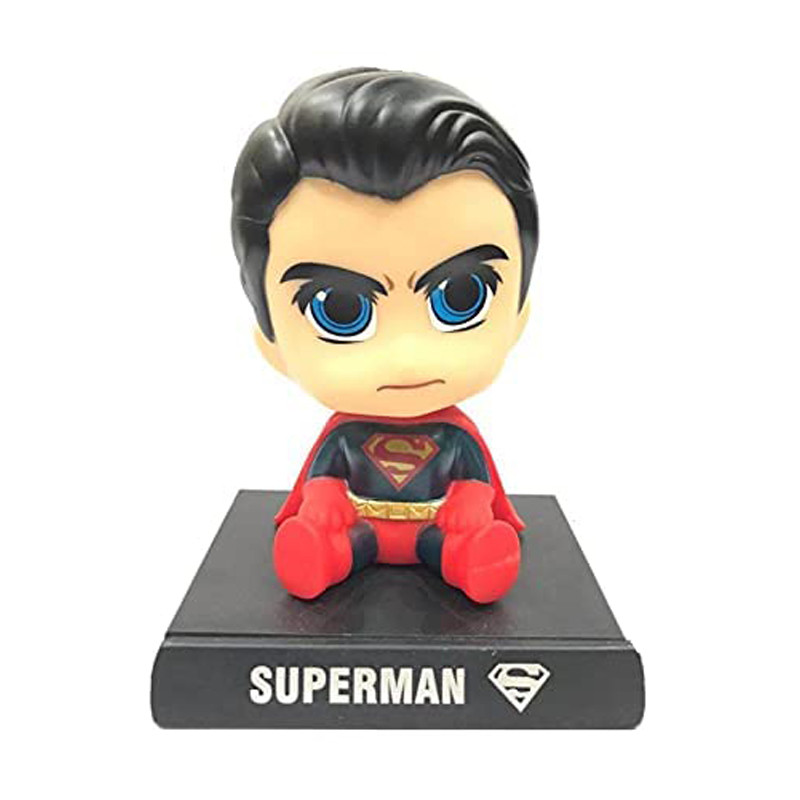 Superman Black Suit Shaking Head Figure Car Decoration Accessories