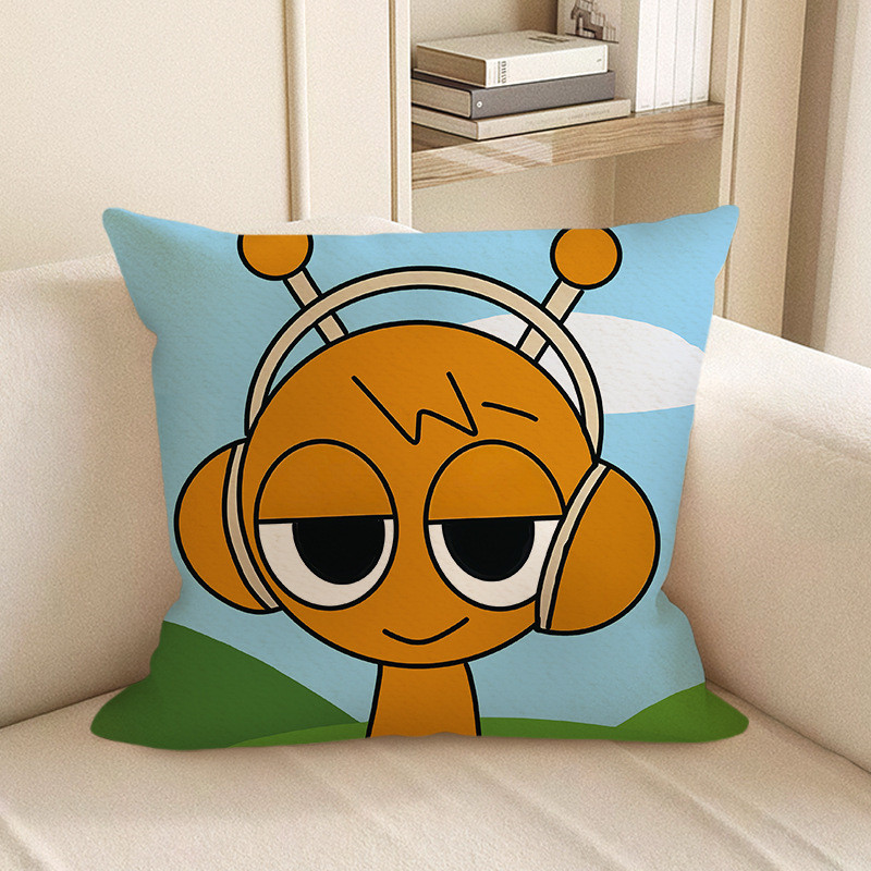 Sprunki Incredibox Orange Oren Blue Sky Soft Stuffed Plush Pillow Multiple Sizes