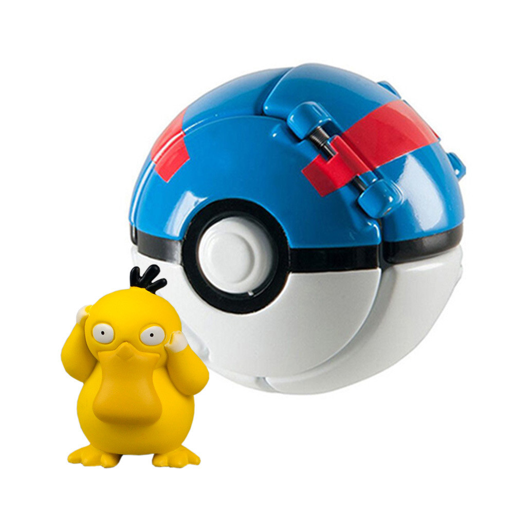 Tomy Pokemon Throw 'n' Pop Pokeball Psyduck & Ultra Ball Figure Set