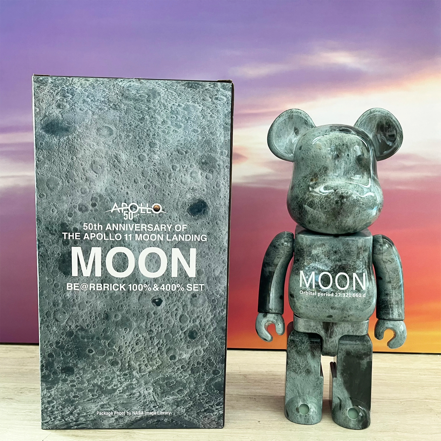 Bearbrick Apollo 11 Moon Landing 400% Figure 28cm 11.02inches