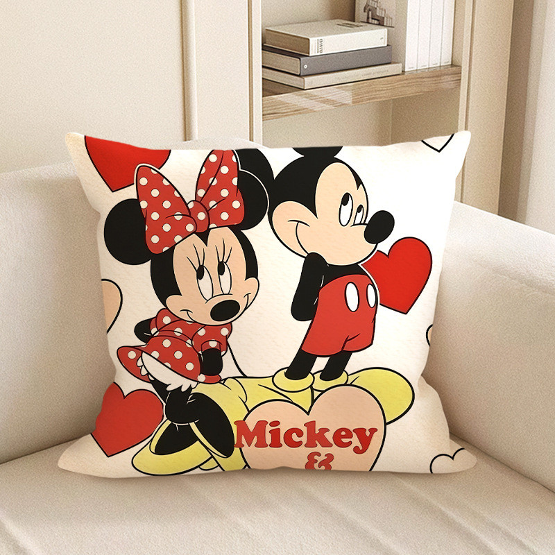 Disney Mickey and Minnie Mouse Hearts Soft Stuffed Plush Pillow Multiple Sizes