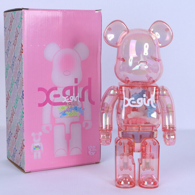 Bearbrick X-Girl Clear Pink 400% Figure 28cm 11.02inches