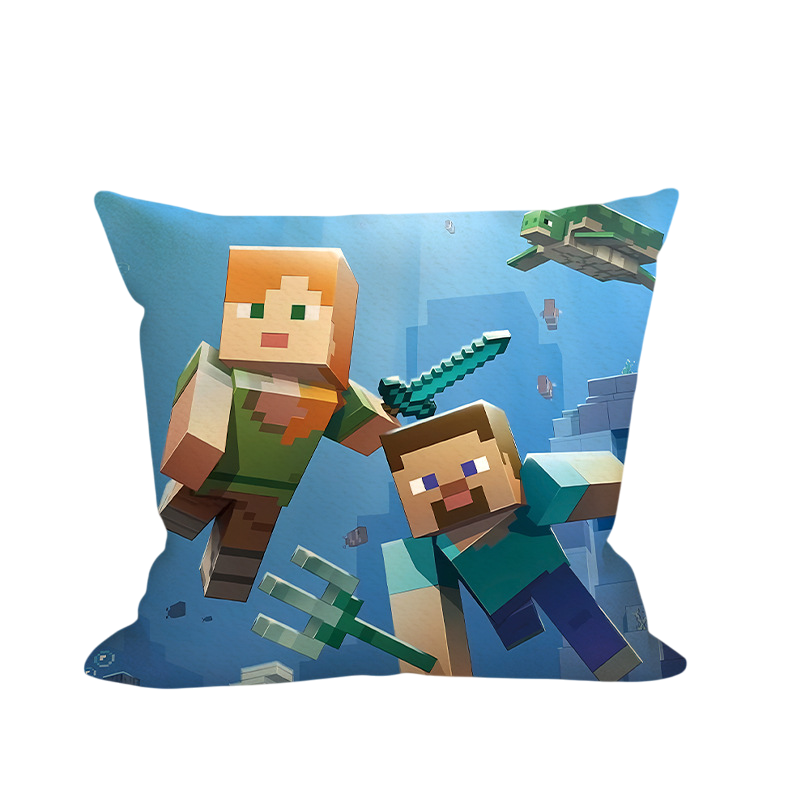 Minecraft Alex and Steve Underwater Soft Stuffed Plush Pillow Multiple Sizes