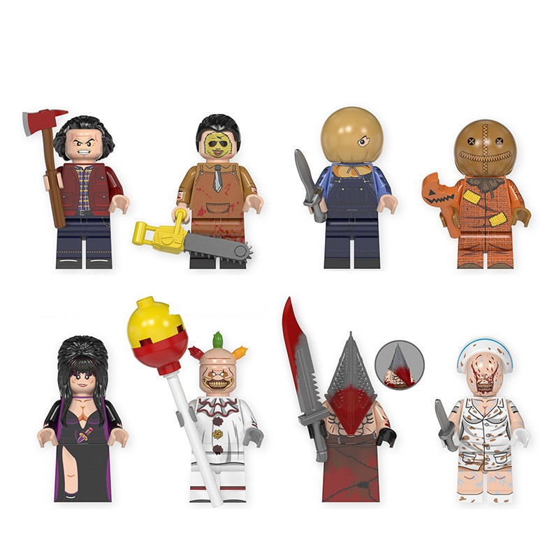 Halloween Movie Series Collection Brick Minifigure Custom Set 8 Pcs