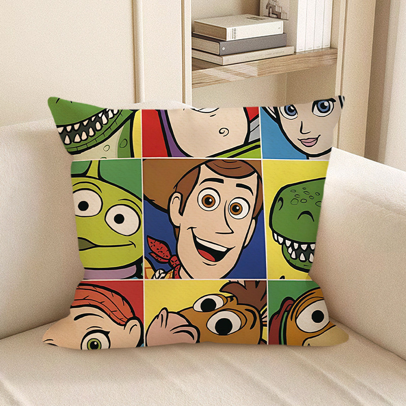 Disney Toy Story Character Collage Bullseye Rex Woody Soft Stuffed Plush Pillow Multiple Sizes