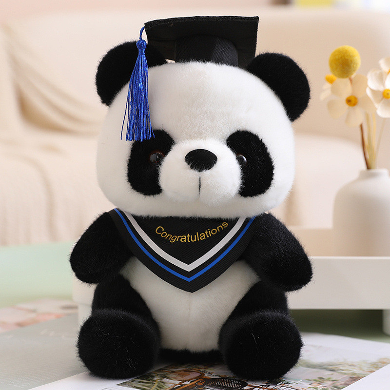 Graduation Panda Bear Soft Stuffed Plush Blue 26cm 10.24inches