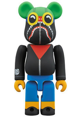 2018 Bathing Ape Medicom Bearbrick Hebru Brantley Flyboy Shark 400%