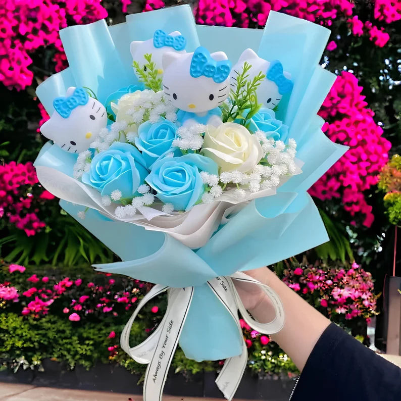 Hello Kitty Flower Bouquet Mother's Day Graduation 30cm 11.81inches Blue