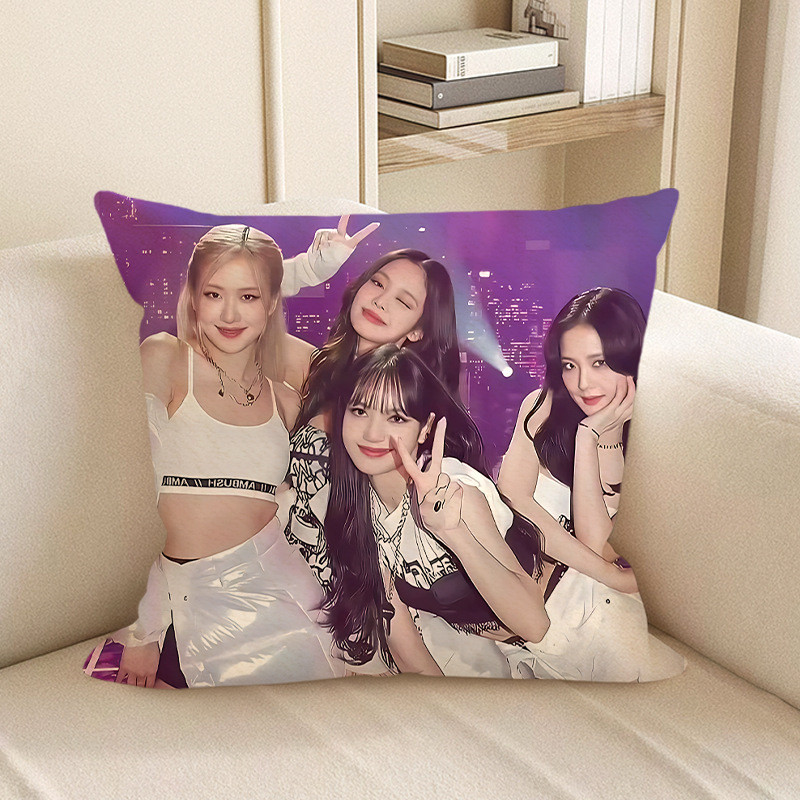Blackpink Group Picture Purple Background Soft Stuffed Plush Pillow Multiple Sizes