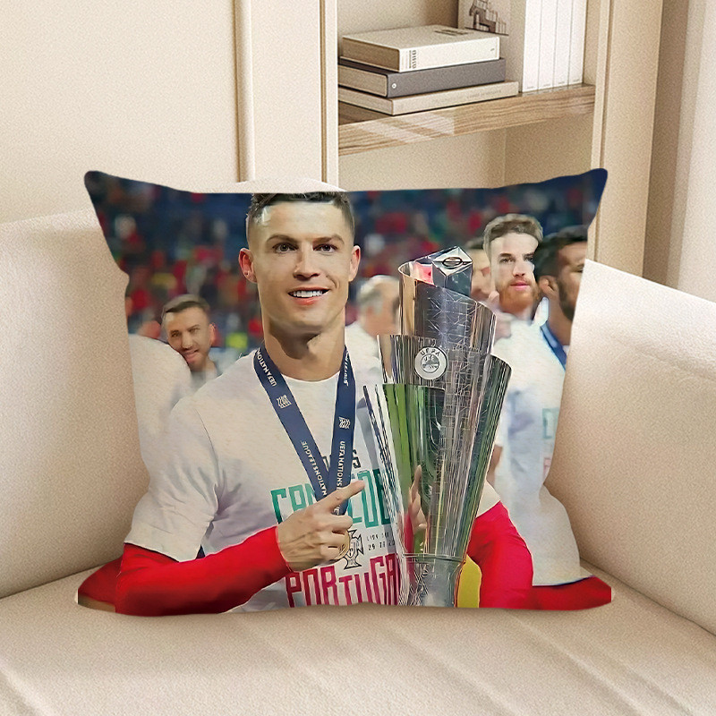 Cristiano Ronaldo With Trophy Soft Stuffed Plush Pillow Multiple Sizes