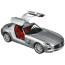 Mercedes-Benz SLS AMG Silver 1:18 Die-cast Alloy Four-Wheel Suspension Toy Car Model